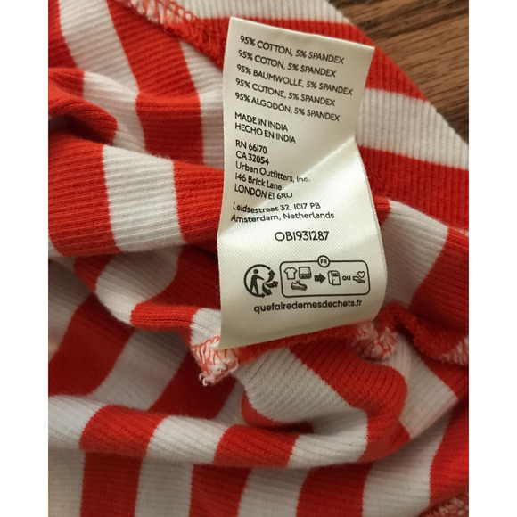 Anthropologie Maeve Women's Orange Striped Front Zip Top - Size Small - Picture 9 of 9